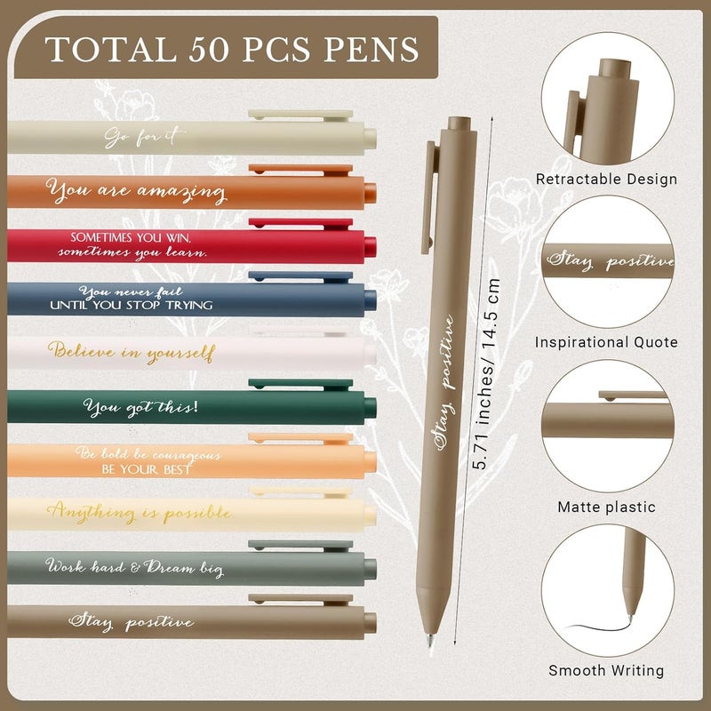 Affrolling 100 Pcs Inspirational Notebooks with Pen Bulk Motivational Mini Notepads Valentines Coworker Gifts Appreciation Gifts for Employee Office Staff Team Teacher Nurse (Retro Colors) - Image 3